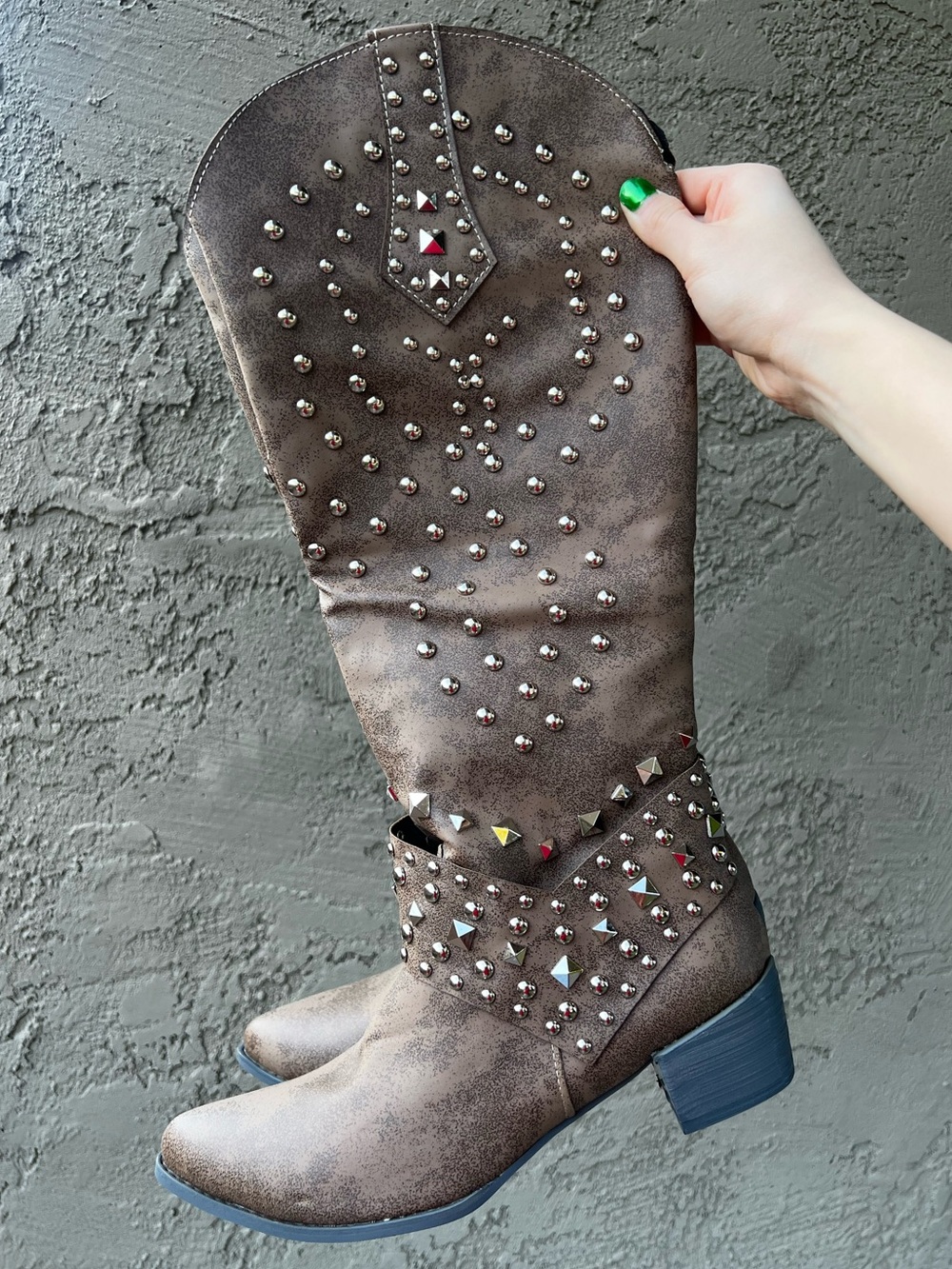 Brand New Studded Women’s Brown Cowboy Boots